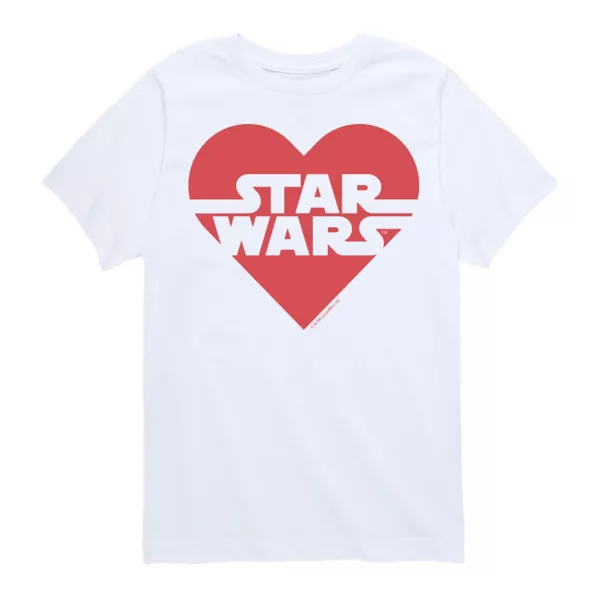 

Футболка с графическим логотипом в виде сердца для мальчиков 8-20 лет Star Wars, белый