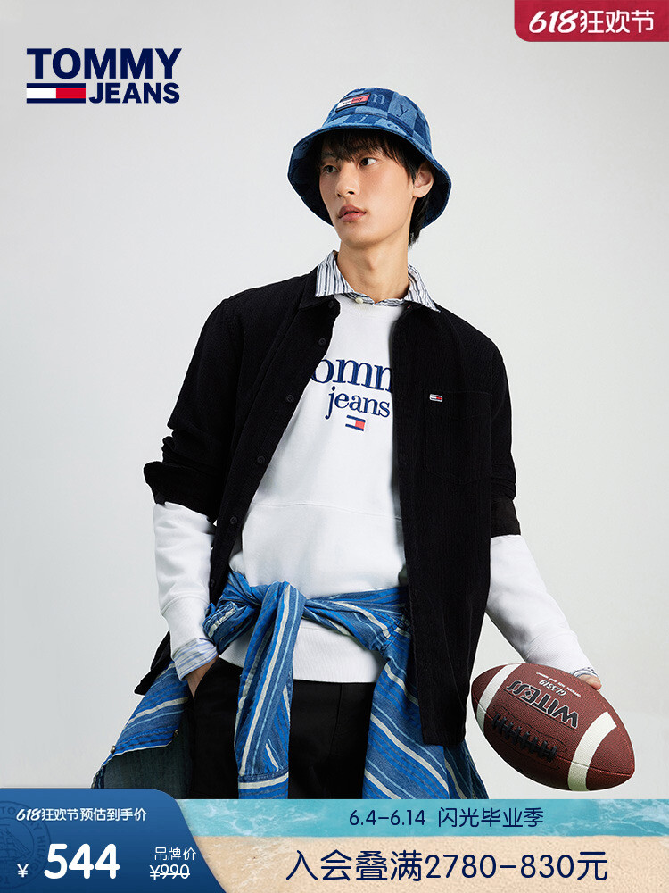 

Куртка вельветовая мужская Tommy Hilfiger с вышивкой, черный