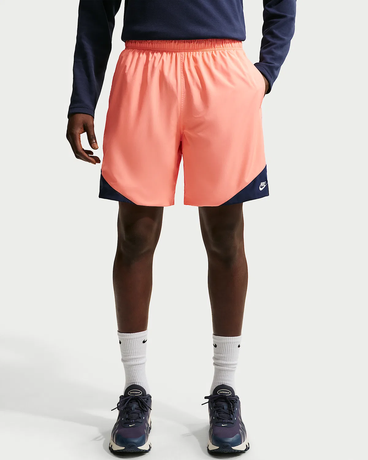 Мужские шорты Nike Windrunner, Orange Frost/Midnight Navy/White — фото 2