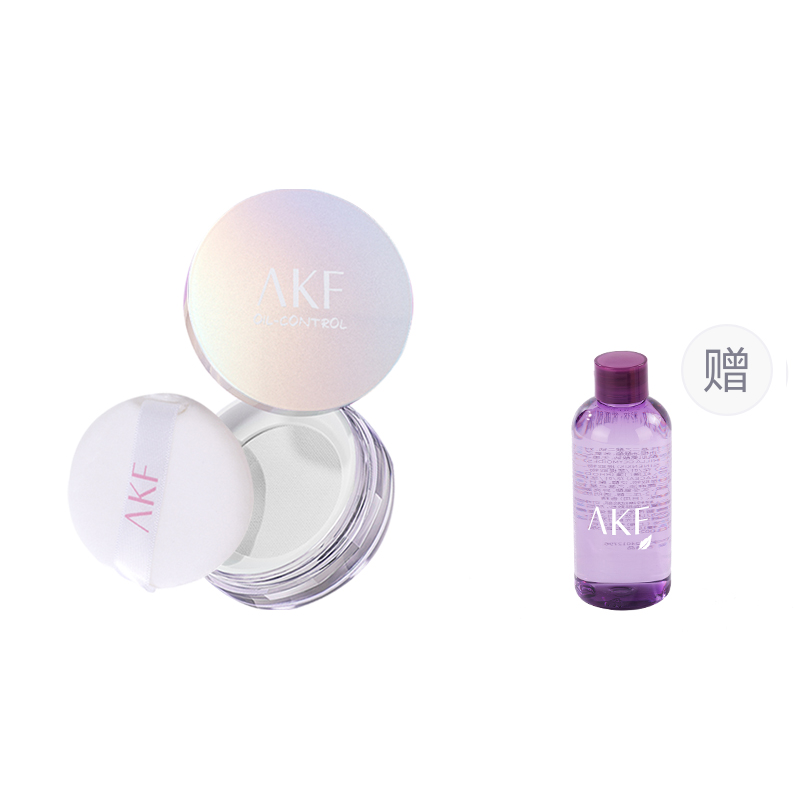 

Водостойкая и влагостойкая рассыпчатая пудра для контроля жира без переноса 10г AKF, Transparent+Makeup Remover 45ml