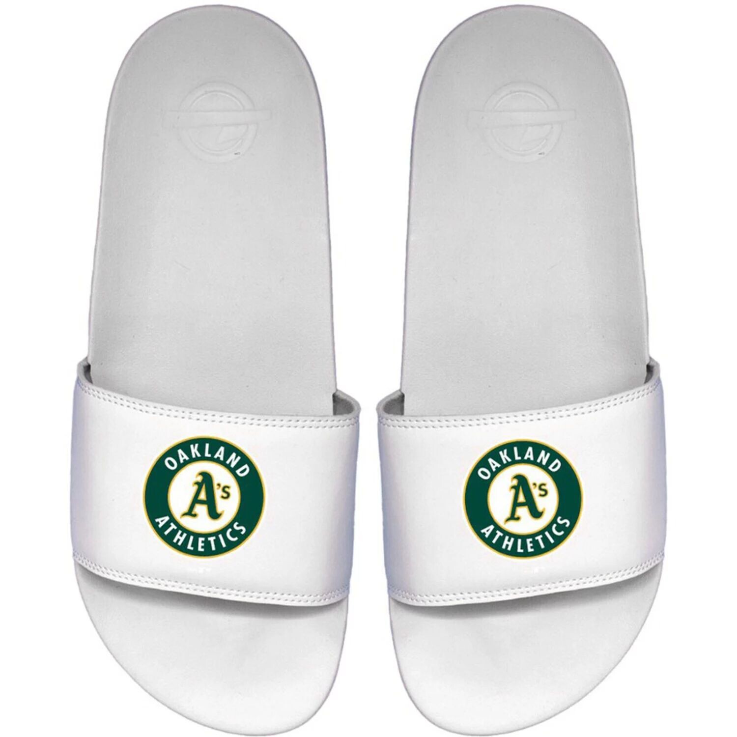 Мужские сандалии-шлепанцы ISlide White Oakland Athletics Primary Motto — фото 3