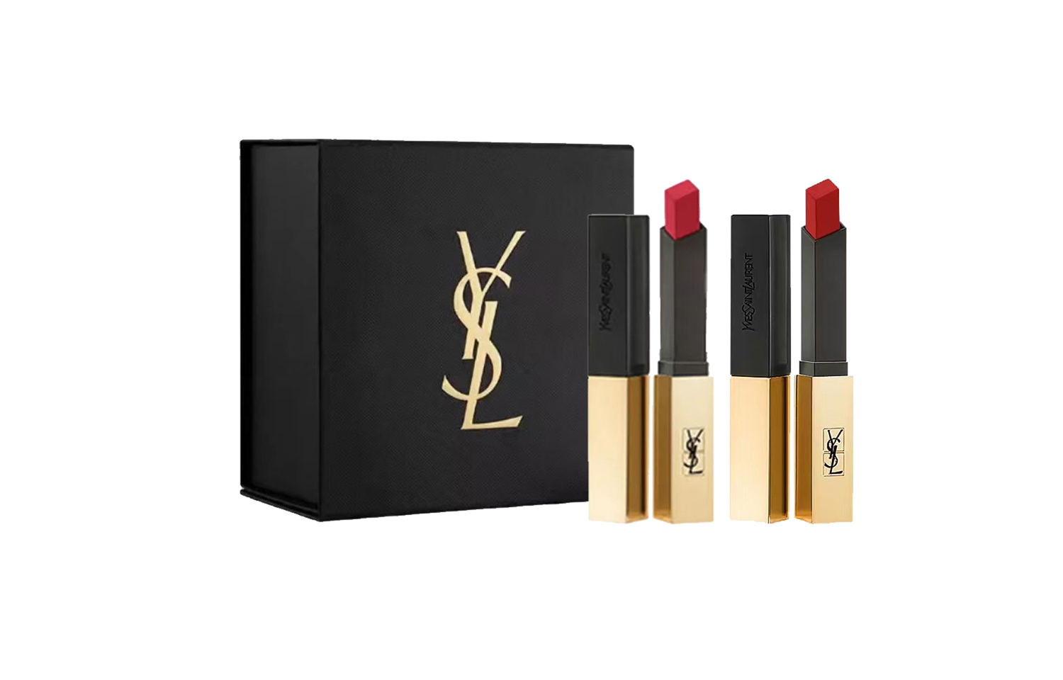 SAINT LAURENT Маленький золотой слиток помада 2 шт подарочная упаковка натуральный нюдовый макияж 2,2 г*2 — фото 4