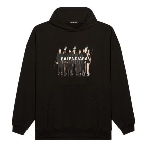 

Толстовка men's portrait logo printing black Balenciaga, черный