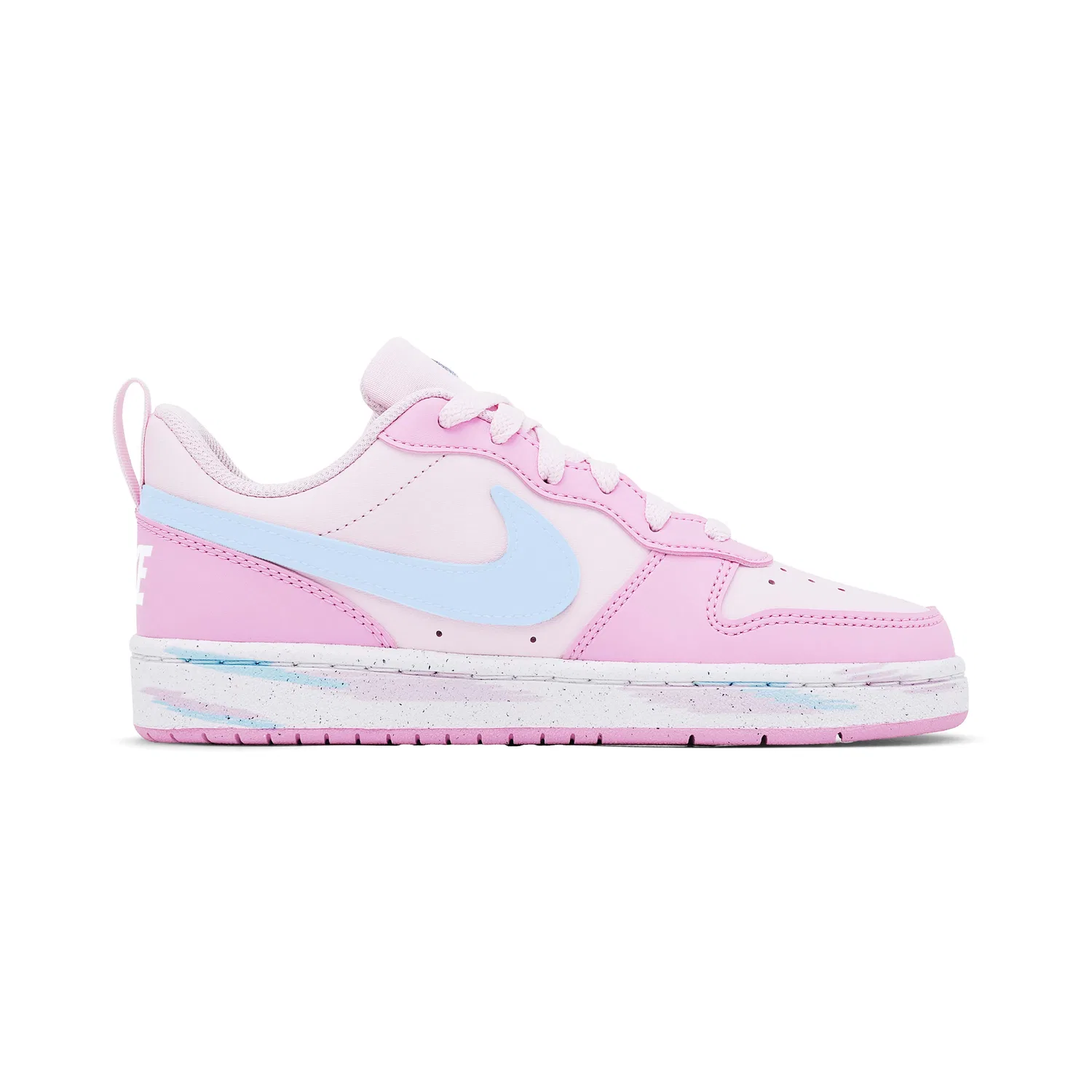 Кроссовки детские Nike Court Borough Sweet Berry Cat Paw низкие для скейтбординга синие розовые — фото 3