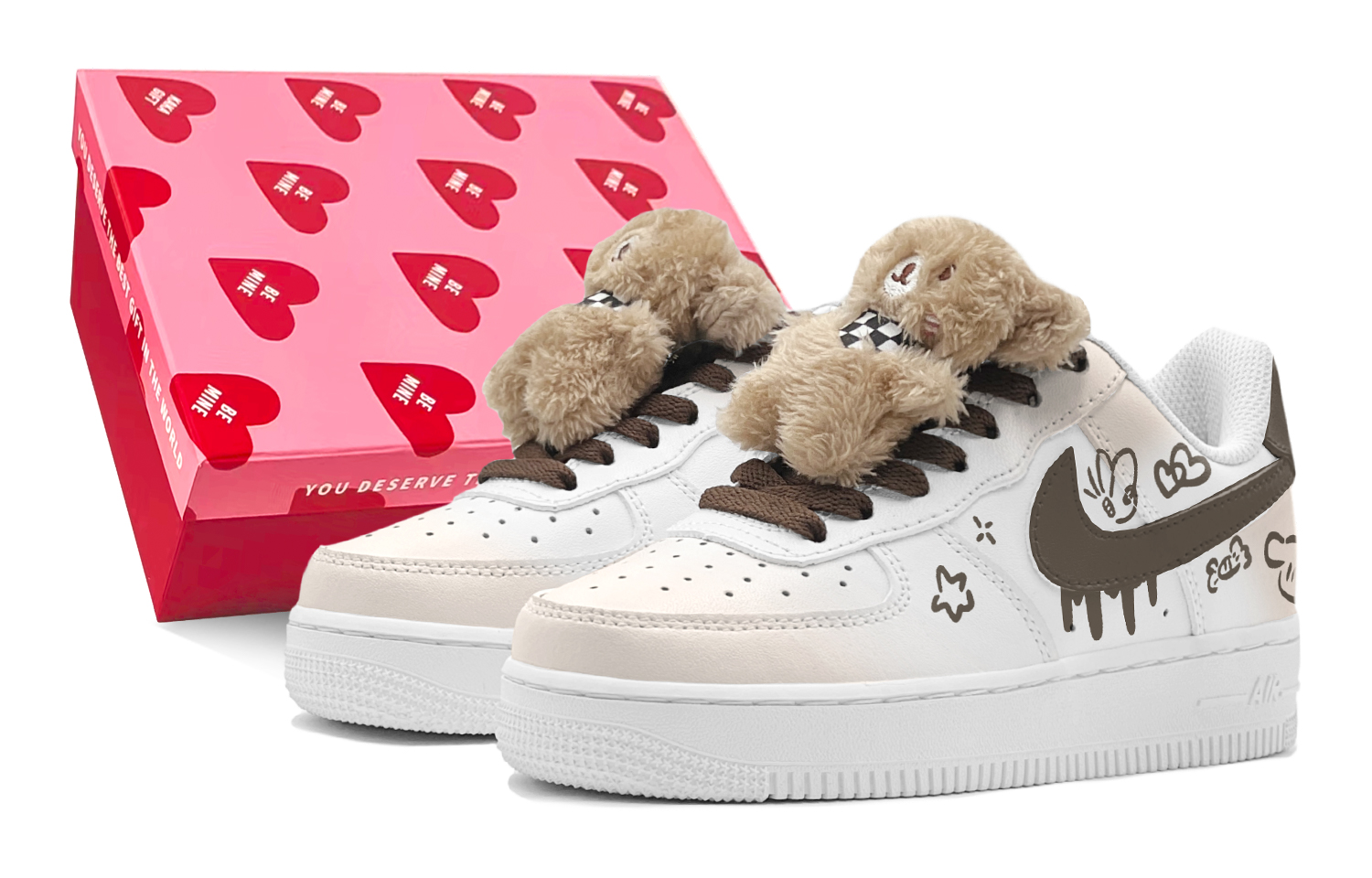 

Детские кроссовки для скейтбординга Air Force 1 Low Top для подростков Nike, коричневый