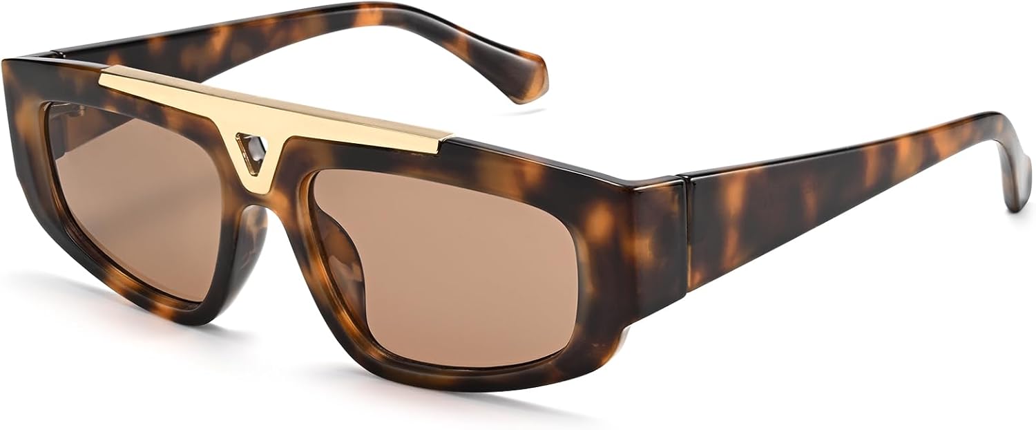 

Солнцезащитные очки Dollger Retro Square с металлическими акцентами, винтажные мужские солнцезащитные очки, модные роскошные солнцезащитные очки для женщин DG527-2025, Leopard Print