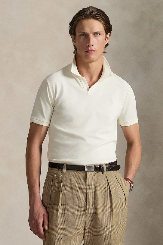 

Хлопковая поло Polo Ralph Lauren, бежевый