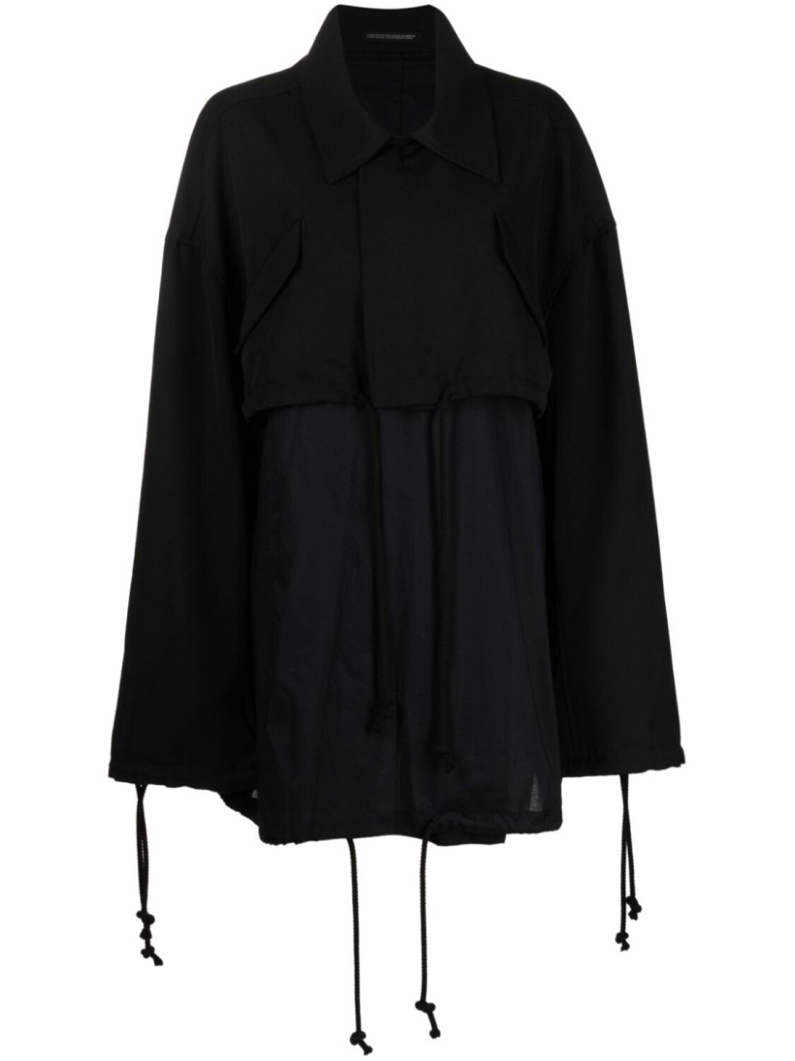 

Yohji Yamamoto кейп с кулиской, черный
