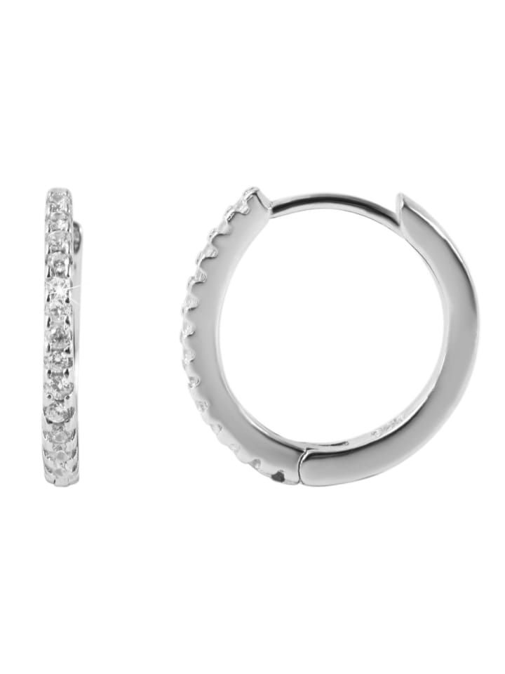 

Adeliás Женские серьги - серьги-кольца на шарнирах из серебра 925 пробы с кубическим цирконием в серебре