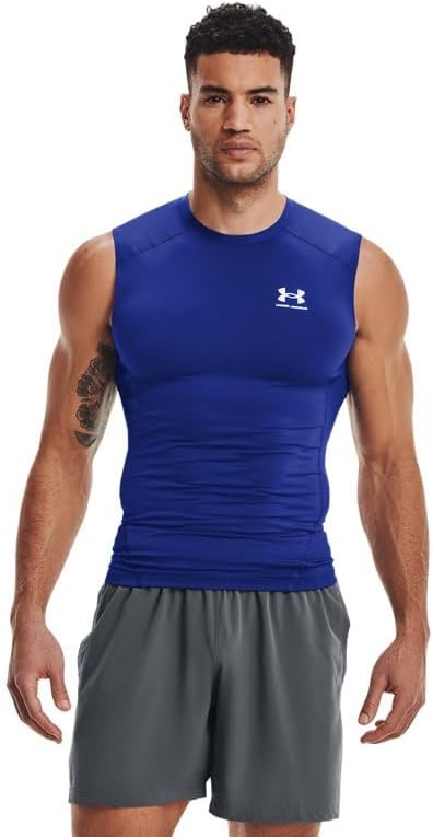 

Under Armour мужская футболка HeatGear без рукавов, Royal/White