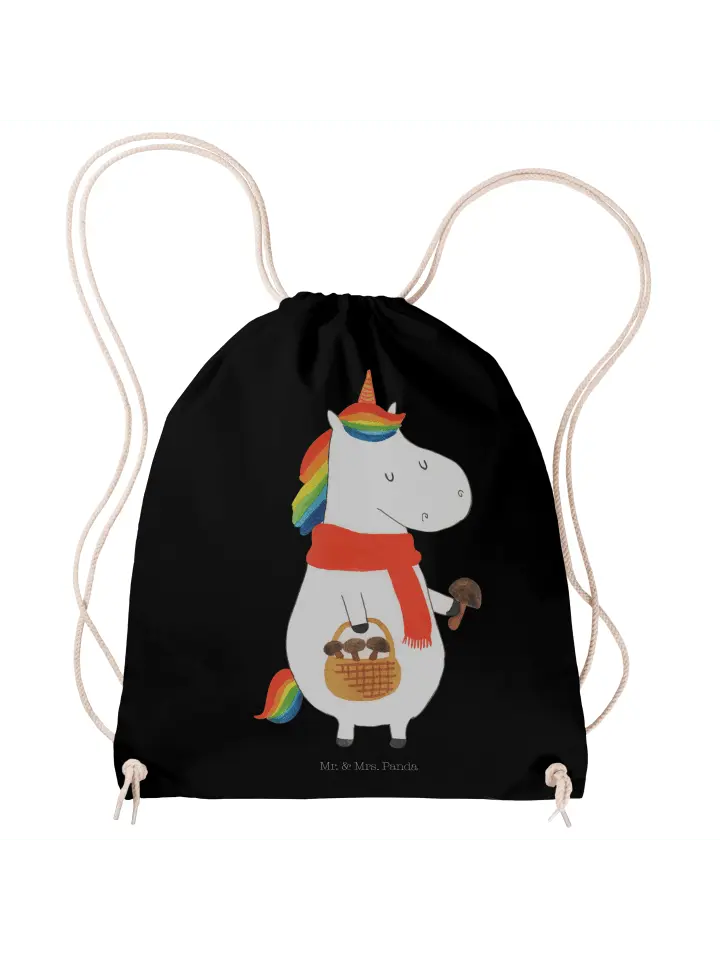 

Спортивная сумка Mr & Mrs Panda Sportbeutel Einhorn Pilz ohne Spruch, черный