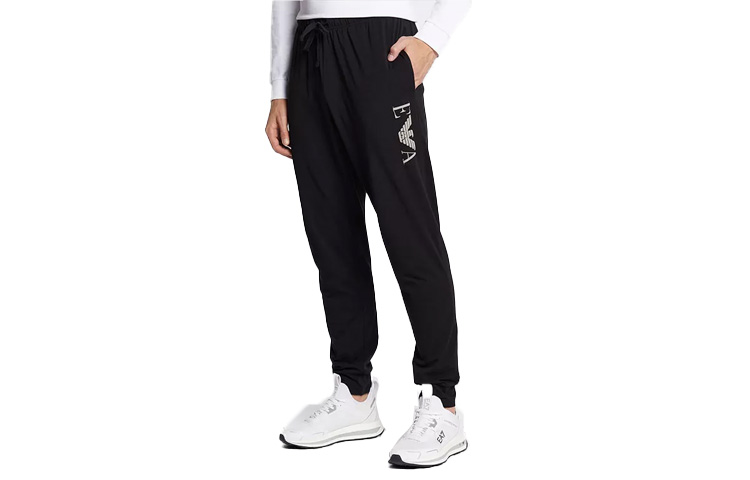 EMPORIO ARMANI Вязаные спортивные штаны мужские Black Moderate Cuffed — фото 3