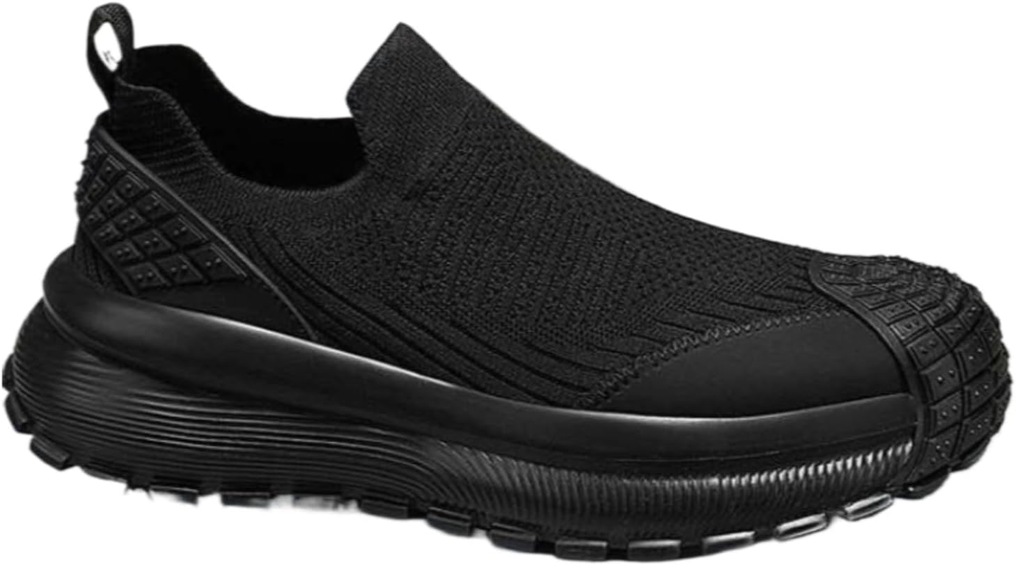 

Мужские слипоны на платформе с массивной подошвой, кроссовки «папа-шуз», дышащие сетчатые удобные прогулочные кроссовки для мужчин с эффектом увеличения роста, для повседневной носки, работы и поездок на работу Azttoztto, черный