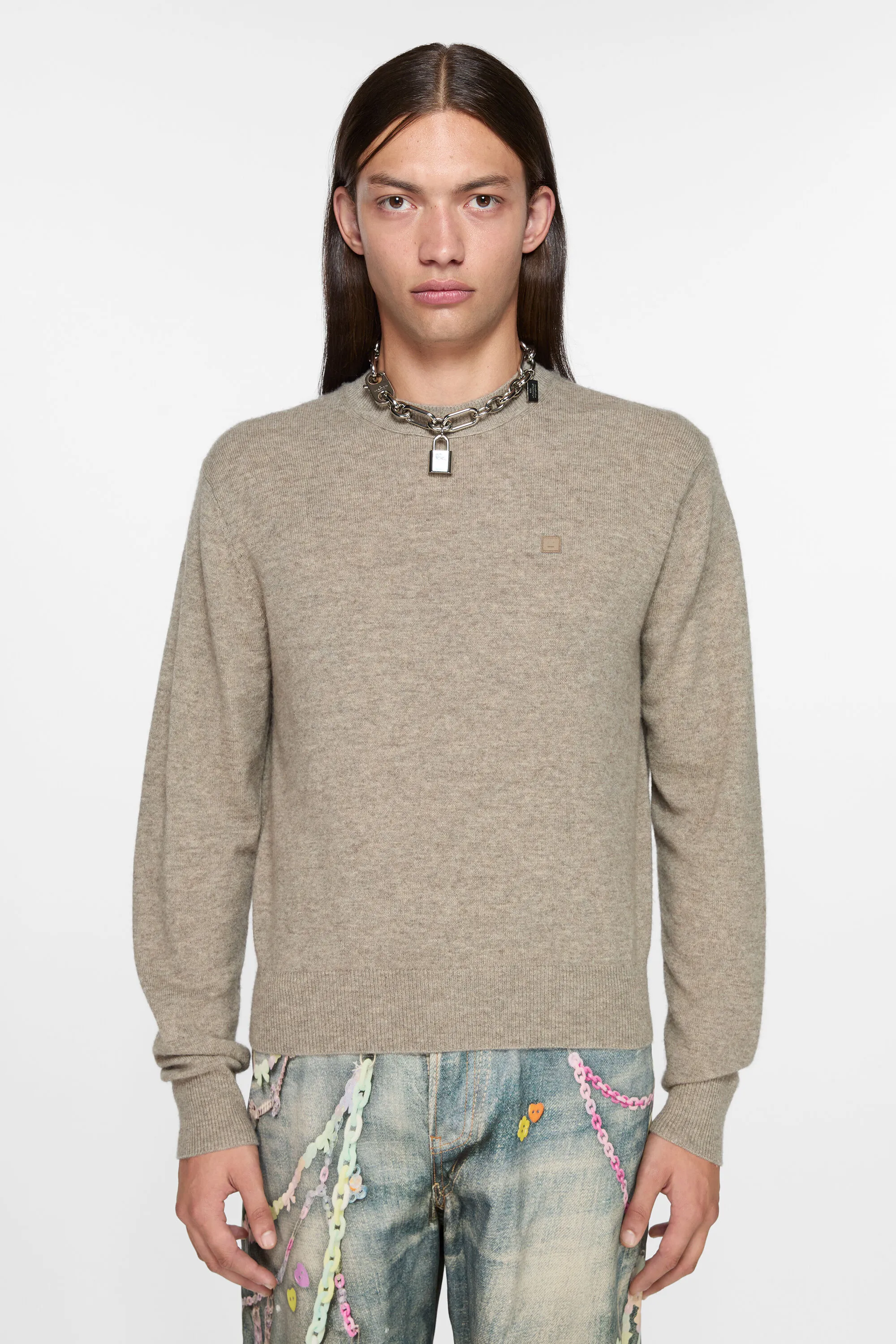 

Джемпер из шерсти яка Acne Studios, цвет Greige Melange
