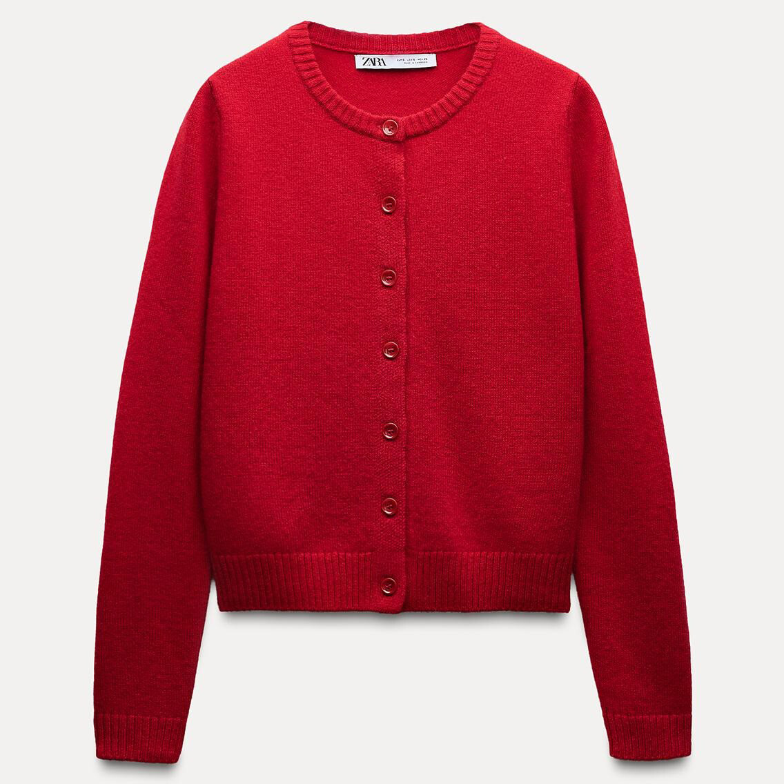 

Кардиган Zara by Carlyne Cerf 100% Wool Basic, красный