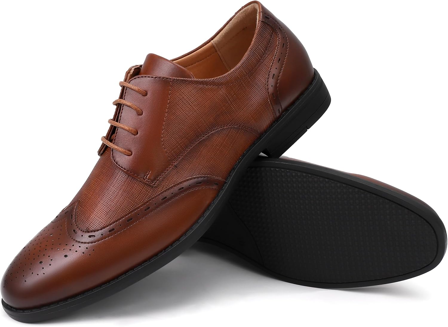 

Мужские классические туфли, мужские оксфорды, стильные кожаные туфли на шнуровке с декоративными перфорациями, деловые повседневные формальные дерби Eliteland, коричневый