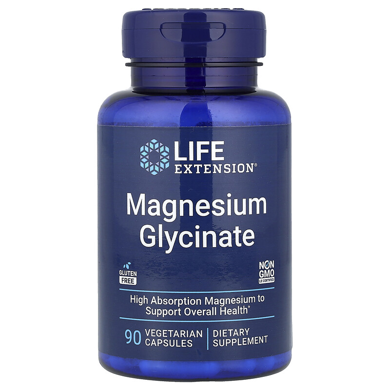 

Life Extension, Глицинат магния, 90 вегетарианских капсул (105 мг на капсулу)