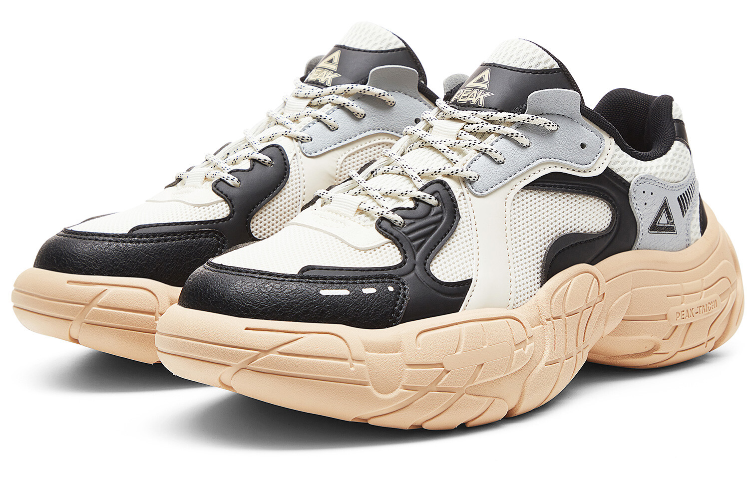 Кроссовки PEAK Lifestyle Shoes Men Low-top Beige /Black, бежевый/черный — фото 3