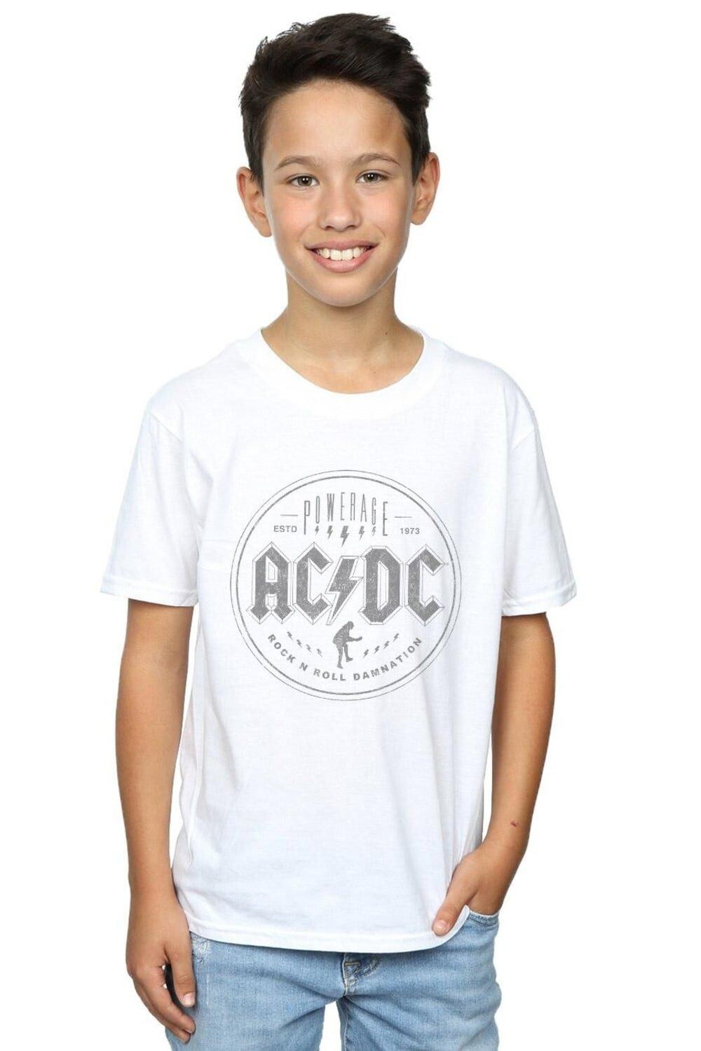 

Черная футболка Rock N Roll Damnation AC/DC, белый, Черный, Черная футболка Rock N Roll Damnation AC/DC, белый