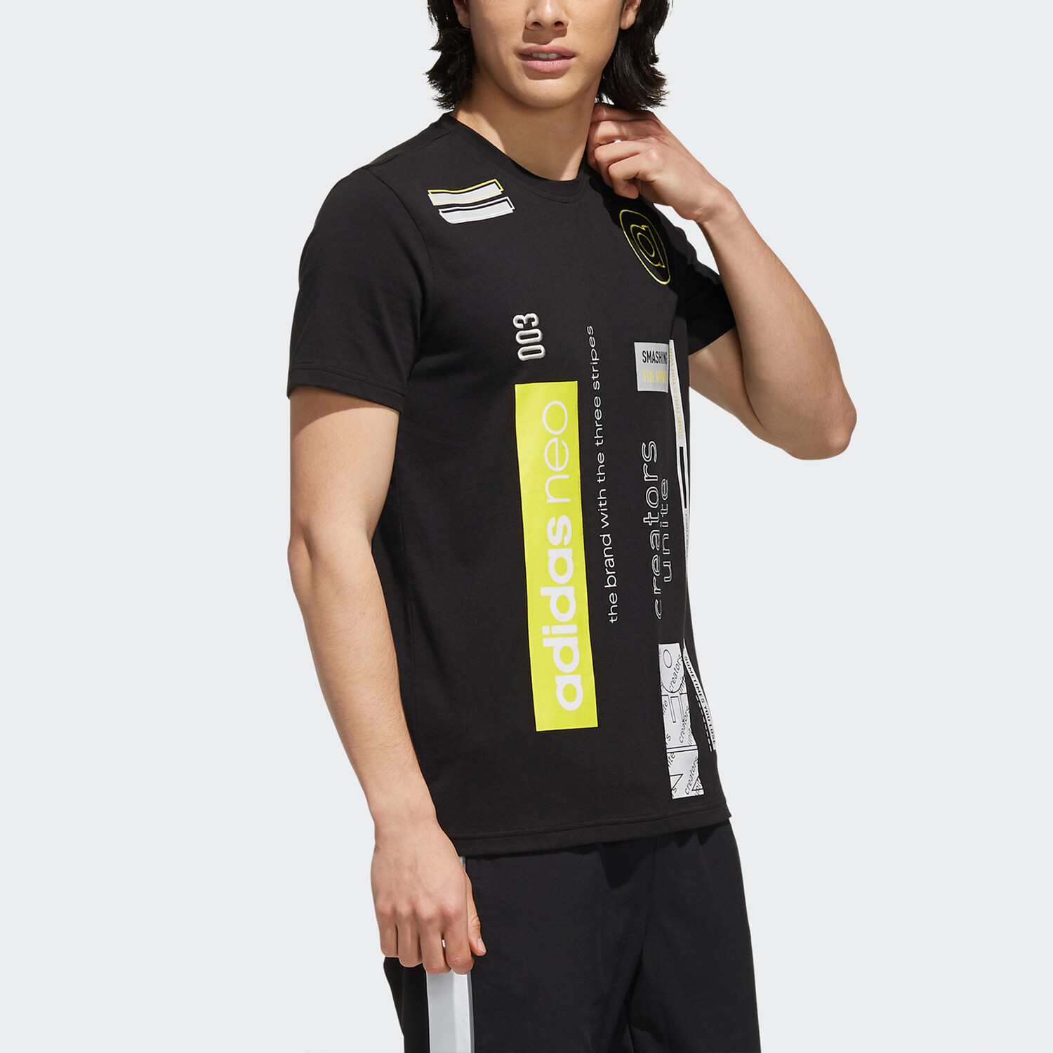 Футболка мужская черная Adidas Neo, черный — фото 4