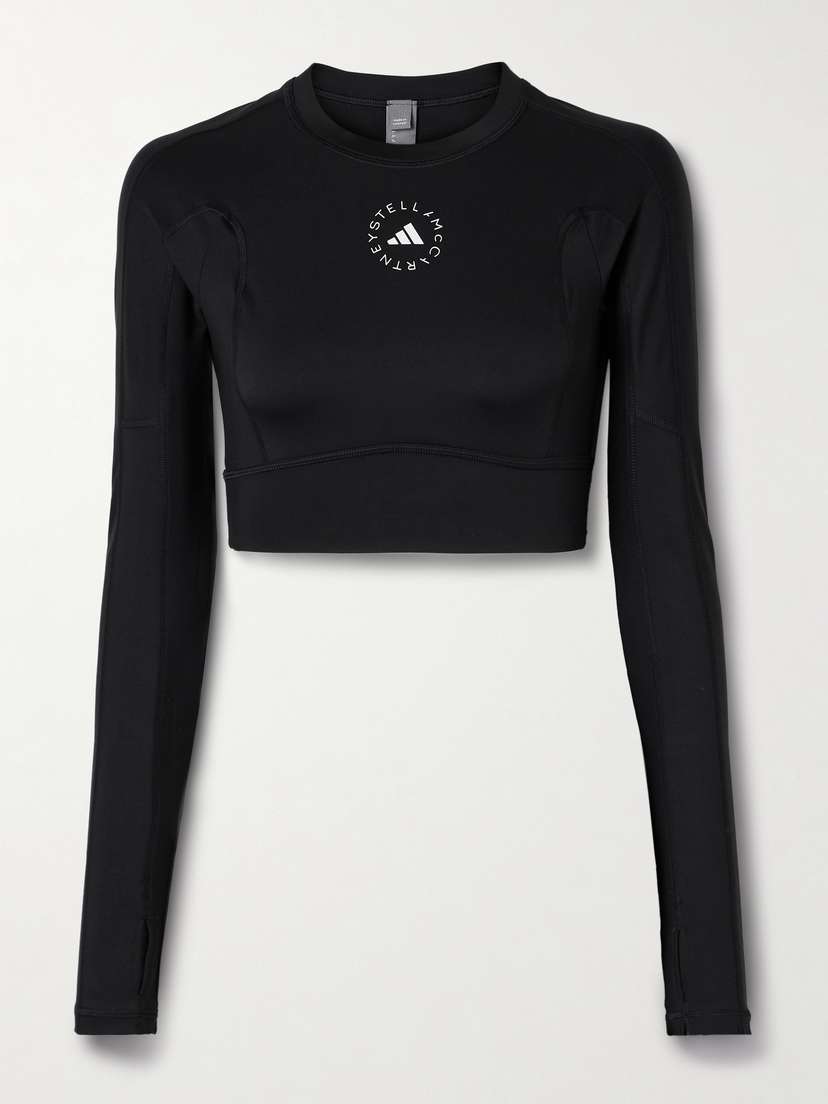 

Укороченный топ Truestrength с вырезом и принтом Adidas By Stella Mccartney, черный