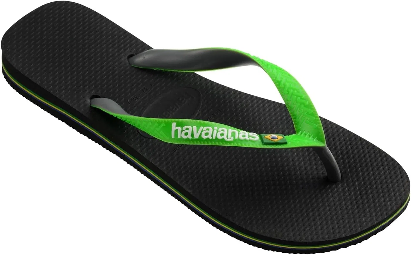 Вьетнамки Havaianas Damen Brasil Mix, Black Lime Green — фото 2