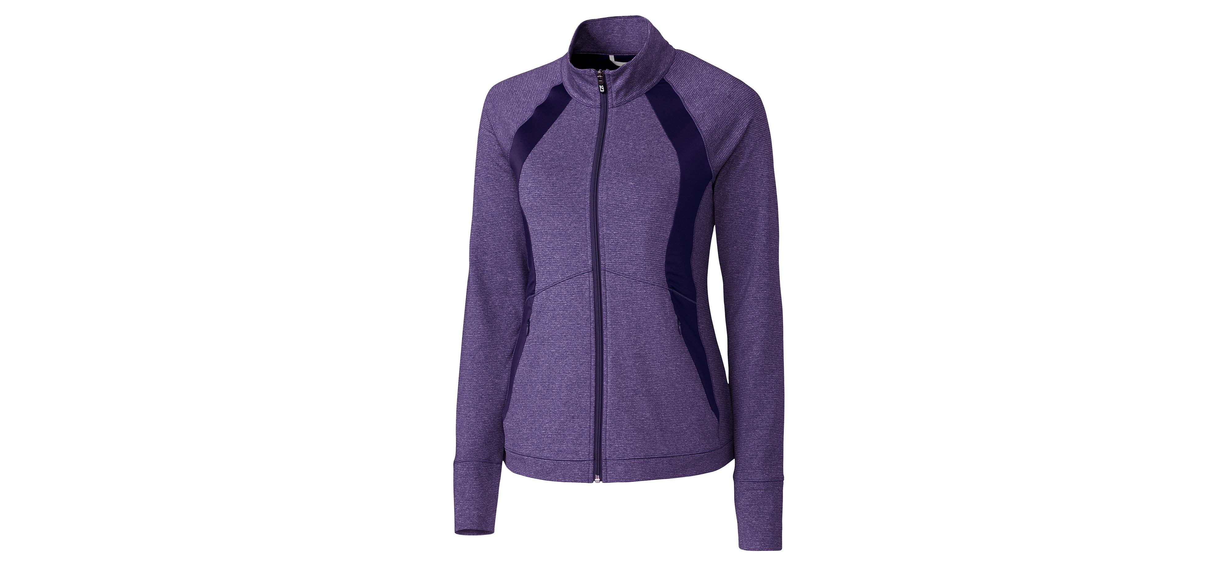 

Женская куртка Shoreline Colorblock с застежкой-молнией на всю длину Cutter & Buck, цвет college purple heather