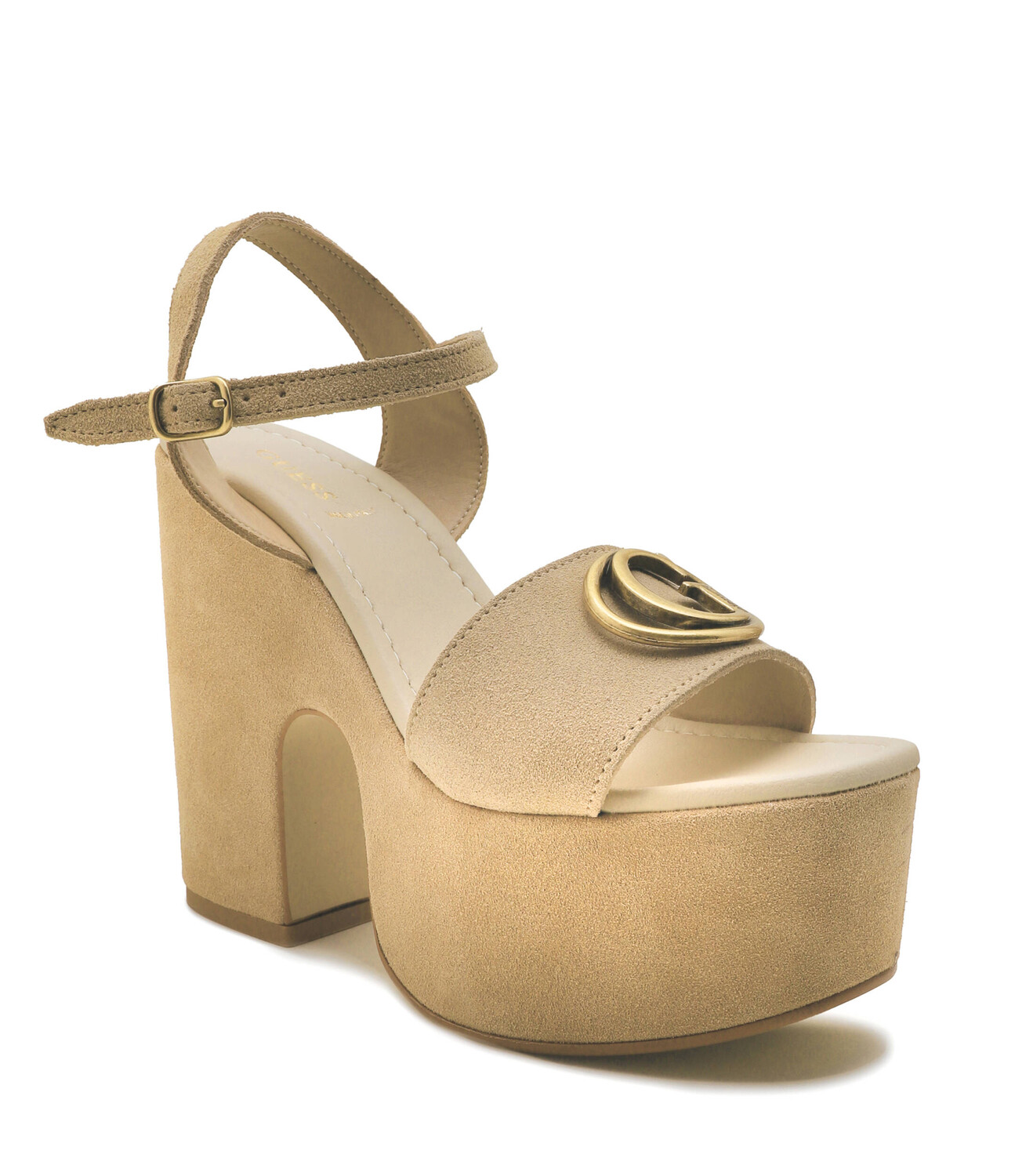 

Кожаные босоножки Guess CLODY, бежевый