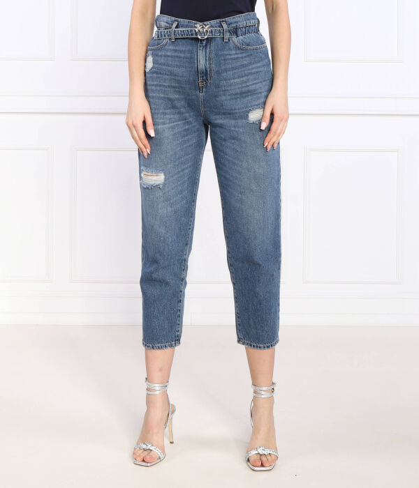 

Джинсы Pinko Flexi Maddie Mom с высокой посадкой, синий