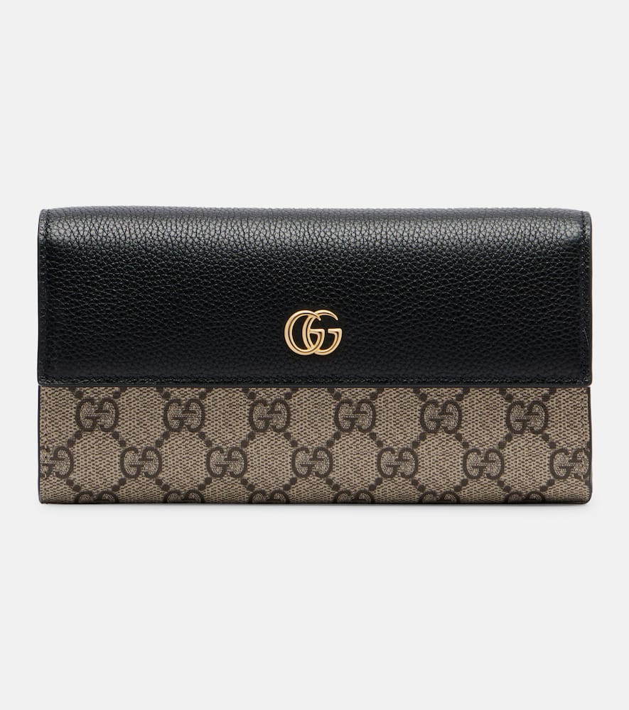 

Кошелёк на цепочке GG Marmont с кожаной отделкой Gucci, Black/Beige Ebony