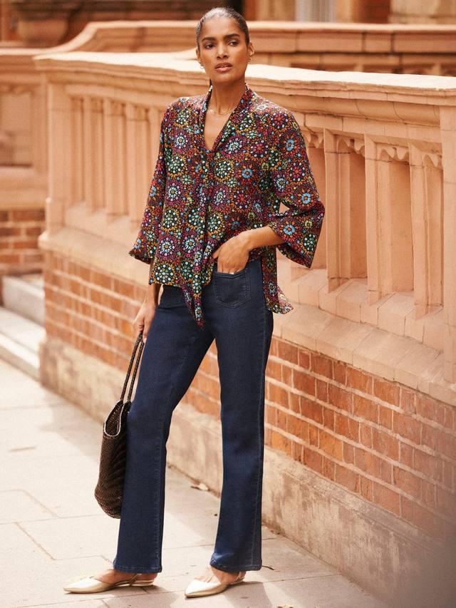 

Топ из чистого шелка с принтом Aubree NRBY, Multi