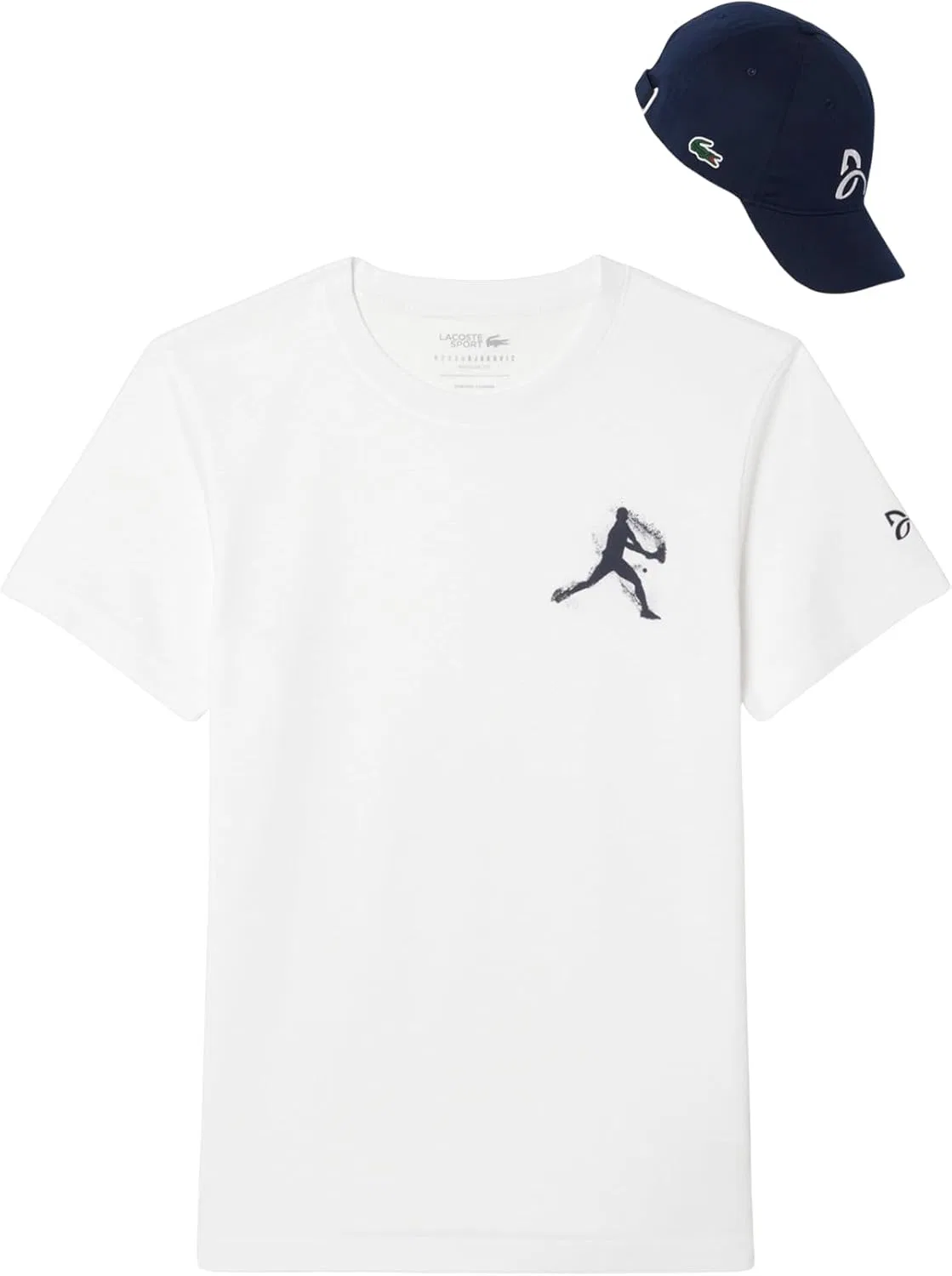 Футболка Lacoste Novak Djokovic, White/Navy Blue