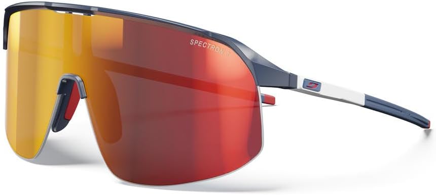 

Солнцезащитные очки Julbo Density Performance для мужчин и женщин с полной вентиляцией, панорамным обзором для активных видов спорта - 100% защита от УФ-излучения, Red/White/Blue Frame - Smoke Lens W/ Red Mirror Lens (Spectron 3)