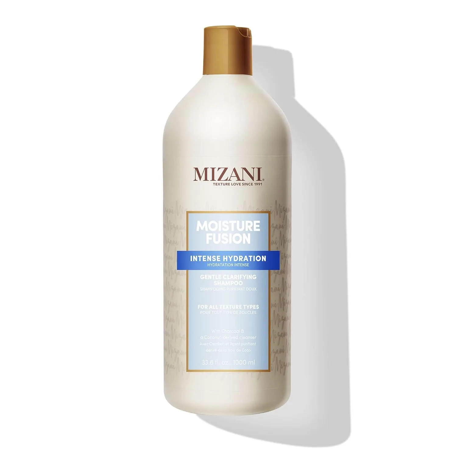 Очищающий шампунь Mizani Moisture Fusion Gentle Clarifying Shampoo - очищает волосы, удаляя загрязнения, с добавлением древесного угля, подходит для кудрявых волос. 1000 мл (.)