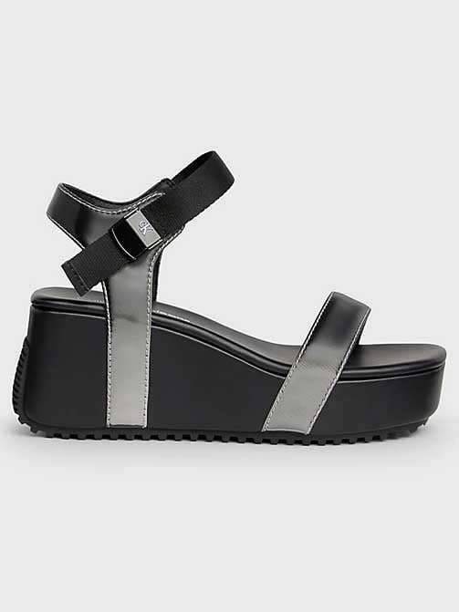 

Сандалии Calvin Klein Jeans WEDGE BLOCK SANDAL METALLIC DC, черный