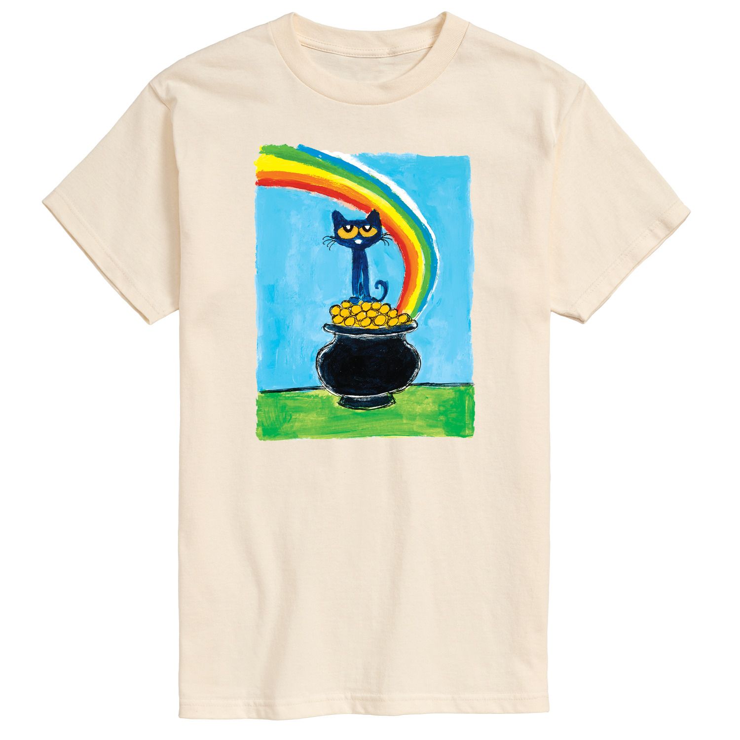 

Мужская футболка Pete The Cat Rainbow Pot Of Gold Licensed Character