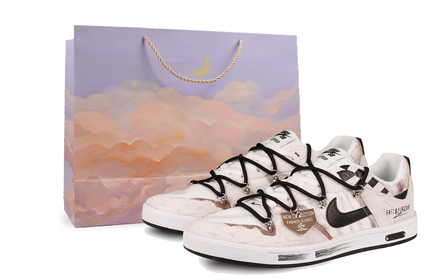 

Nike SB Alleyoop Антискользящие Износостойкие Низкие Кроссовки для Скейтбординга Мужские Бежево-Желтые