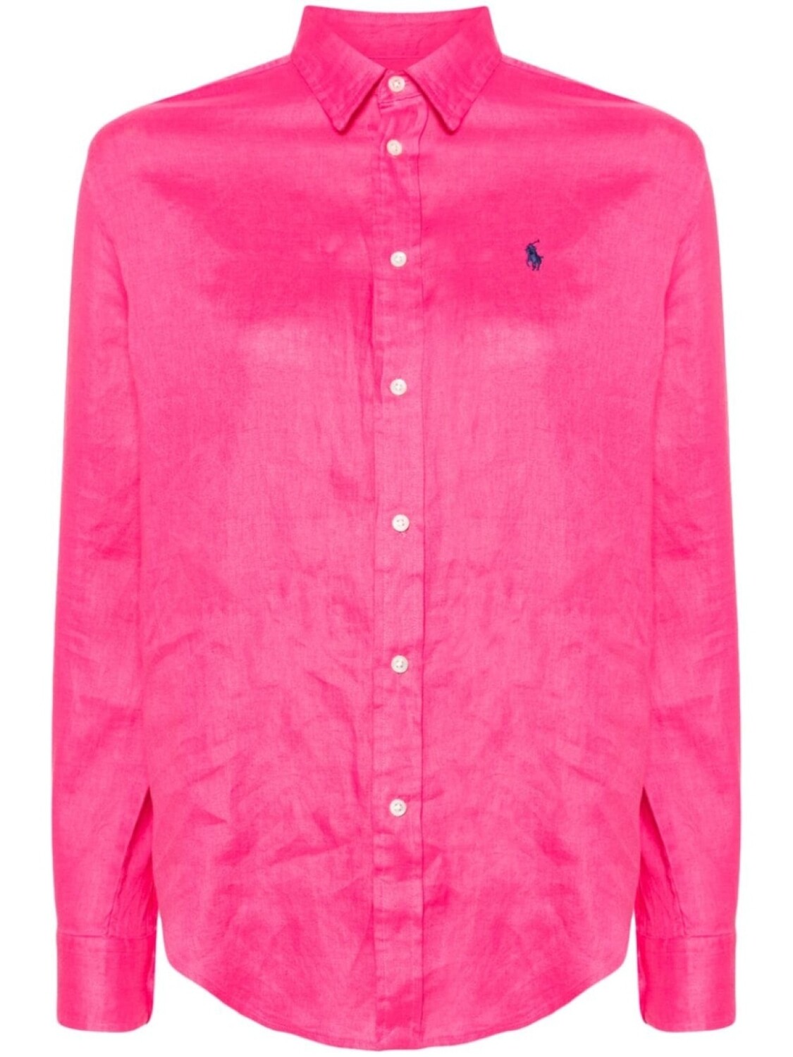 

Polo Ralph Lauren льняная рубашка с вышивкой Polo Pony, розовый