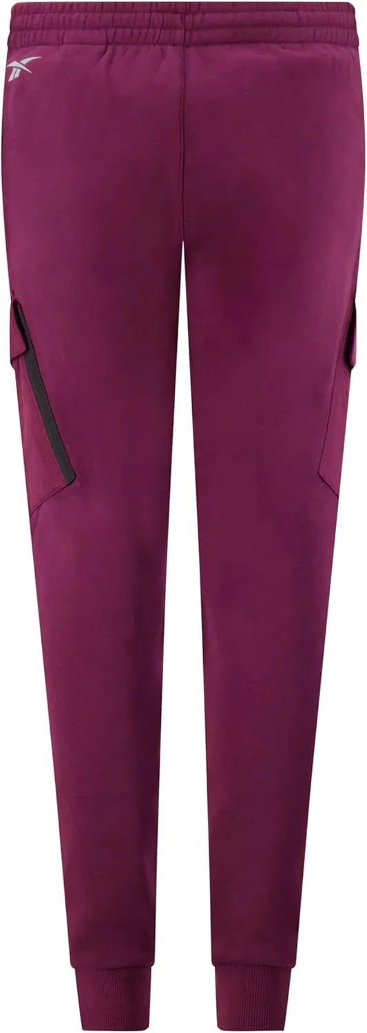 Детские спортивные флисовые брюки-джоггеры Reebok Athletic Active Fleece Cargo Jogger, Berry — фото 2