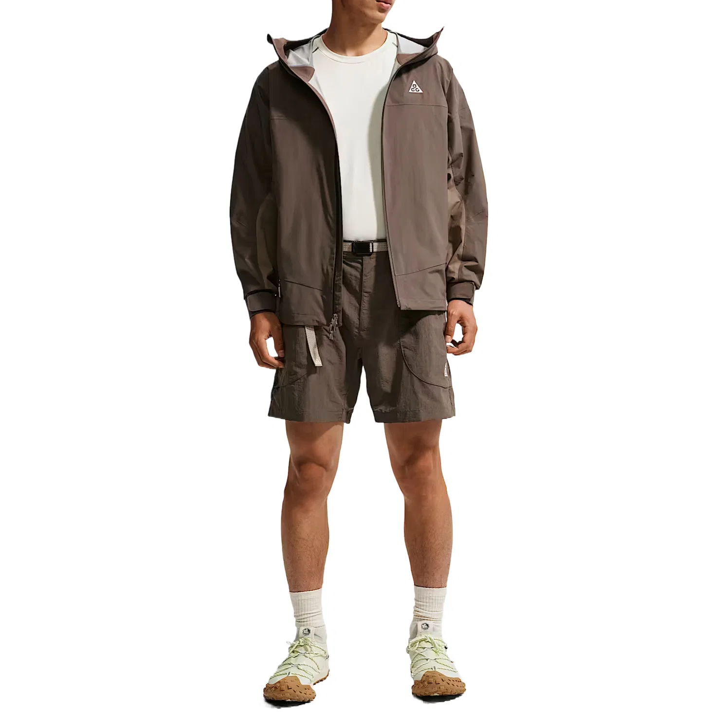 Куртка ветрозащитная и водонепроницаемая ACG Windbreaker мужская Nike, Ore Gray/Mink Brown/Mountain White