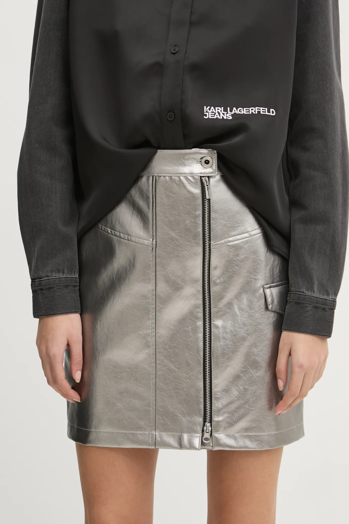 

Юбка Karl Lagerfeld Jeans, серебряный