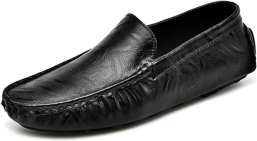 

Мужские легкие мягкие повседневные лоферы из натуральной кожи, слипоны для вождения и прогулок Welrung, черный