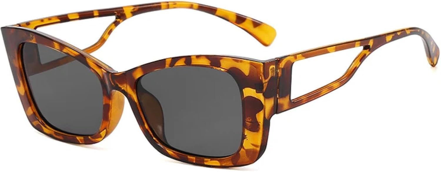 

Солнцезащитные очки в оправе «кошачий глаз» с полыми ножками, женские и мужские, модные, винтажные, для активного отдыха, вождения, уличной фотографии, солнцезащитные очки UV400 TKKTLLT, Leopard Gray