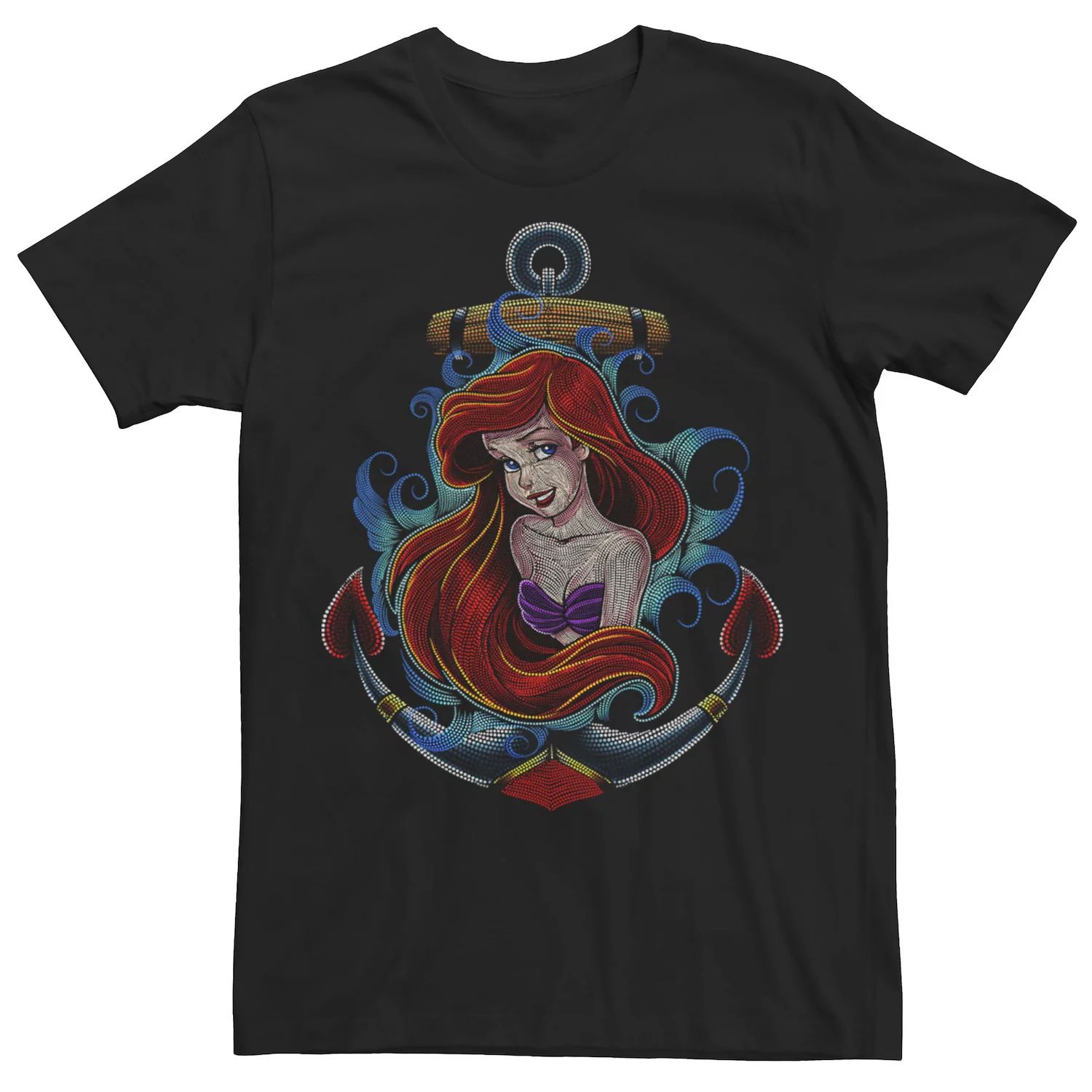 

Мужская футболка Disney The Little Mermaid Ariel Anchor Dot Build-Up Portrait