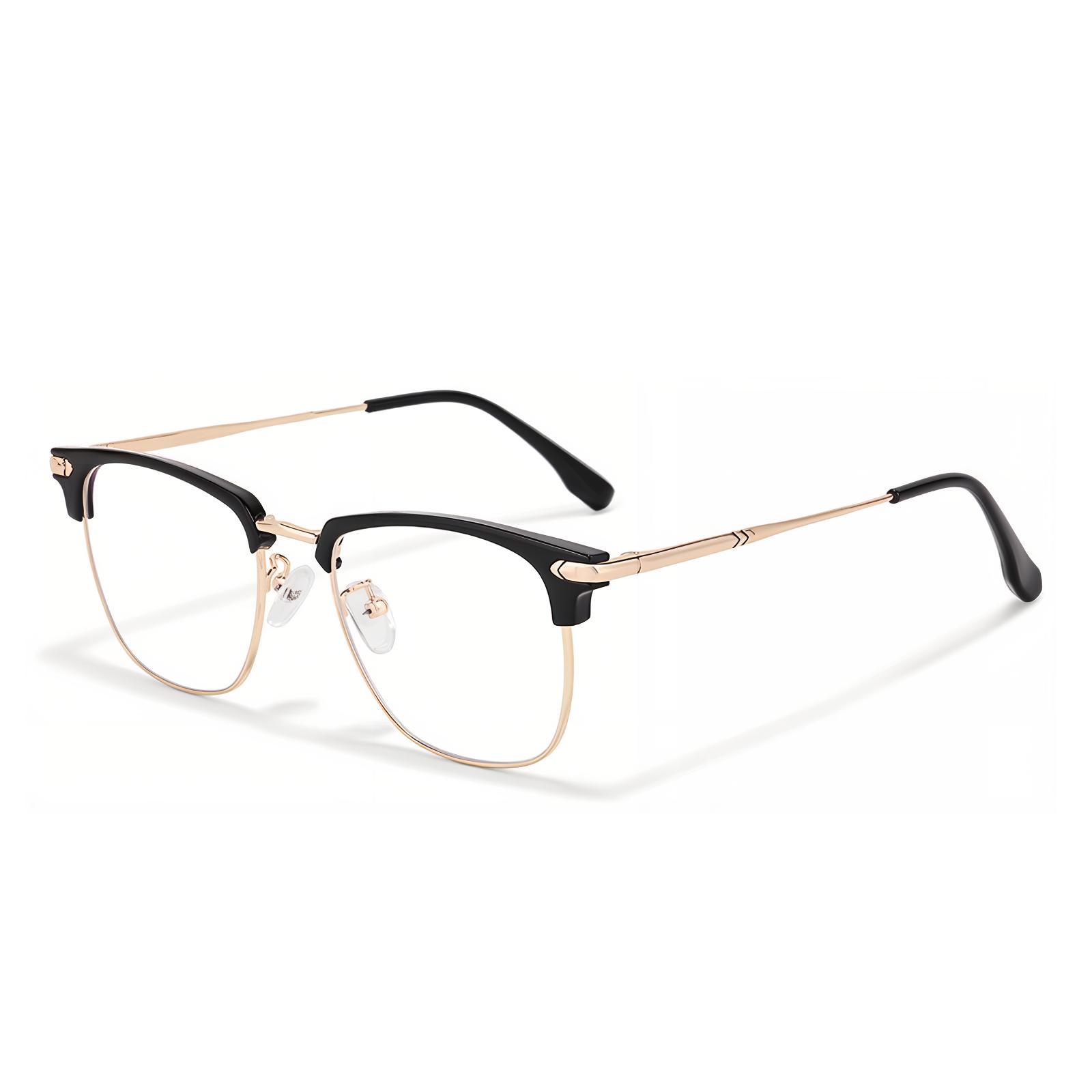 

Sagawa Квадратные очки унисекс, Black gold with 0°C blue light blocking lenses