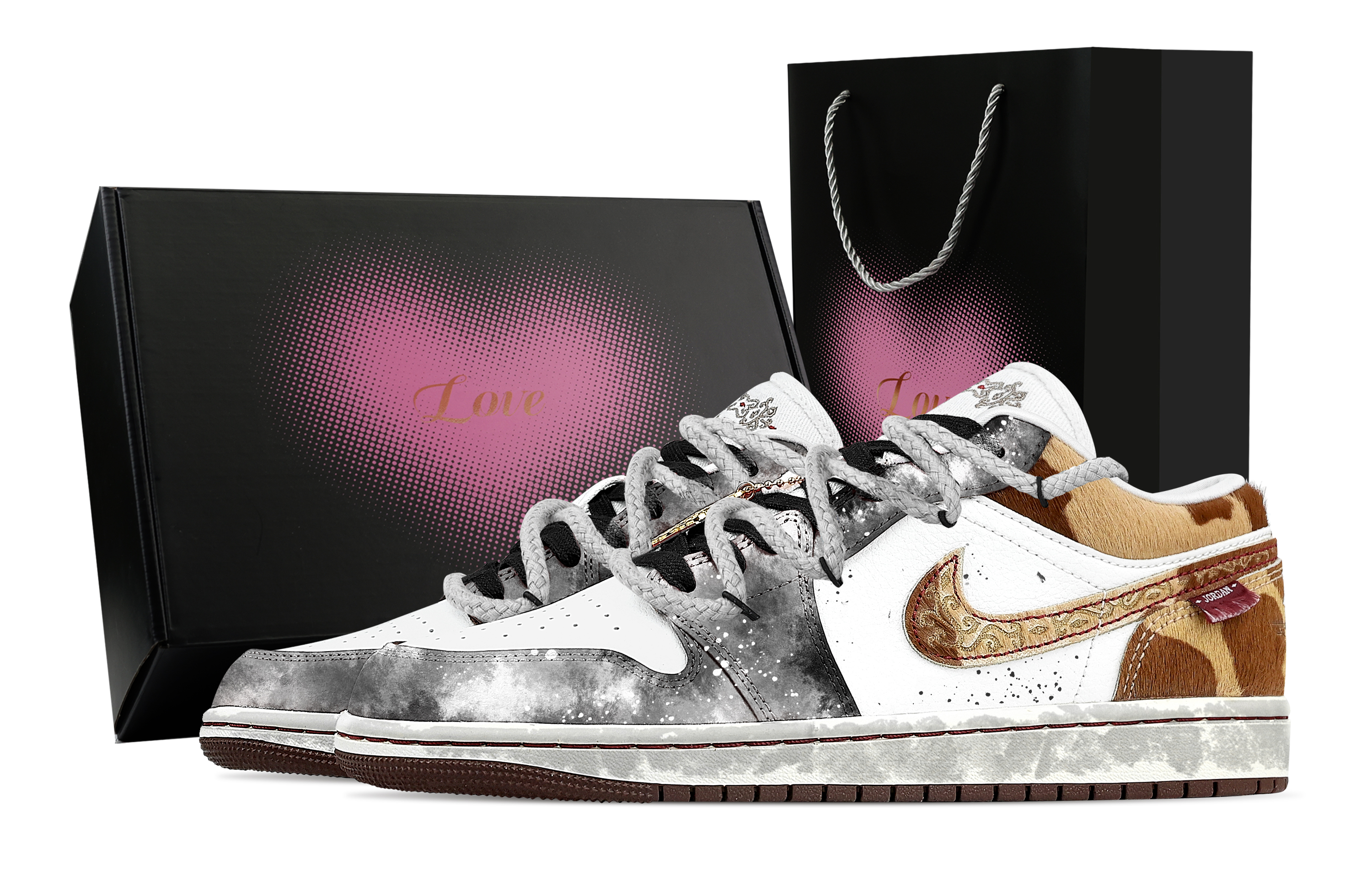 

Jordan Air 1 Silent Night, Heart Box, устойчивые к истиранию низкие баскетбольные кроссовки мужские черно-белые