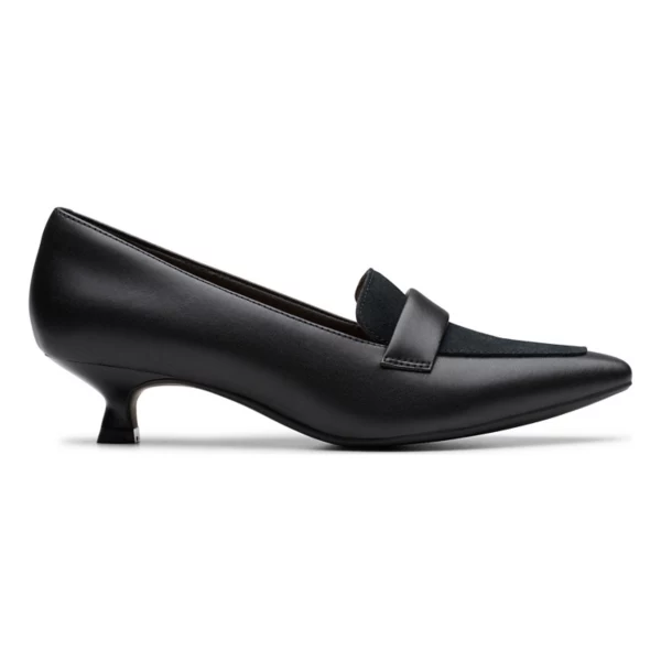 Скарлит Мейбл женские лоферы на низком каблуке без застежки Clarks, цвет black leather — фото 2
