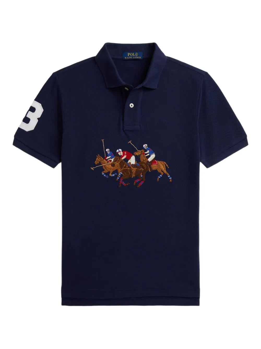

Рубашка поло с вышивкой Polo Ralph Lauren Kids, синий
