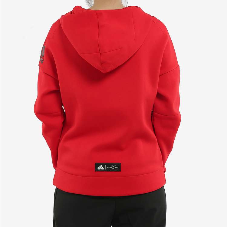 Куртка adidas Casual Sports Zipper Hooded Jacket Red, красный — фото 4