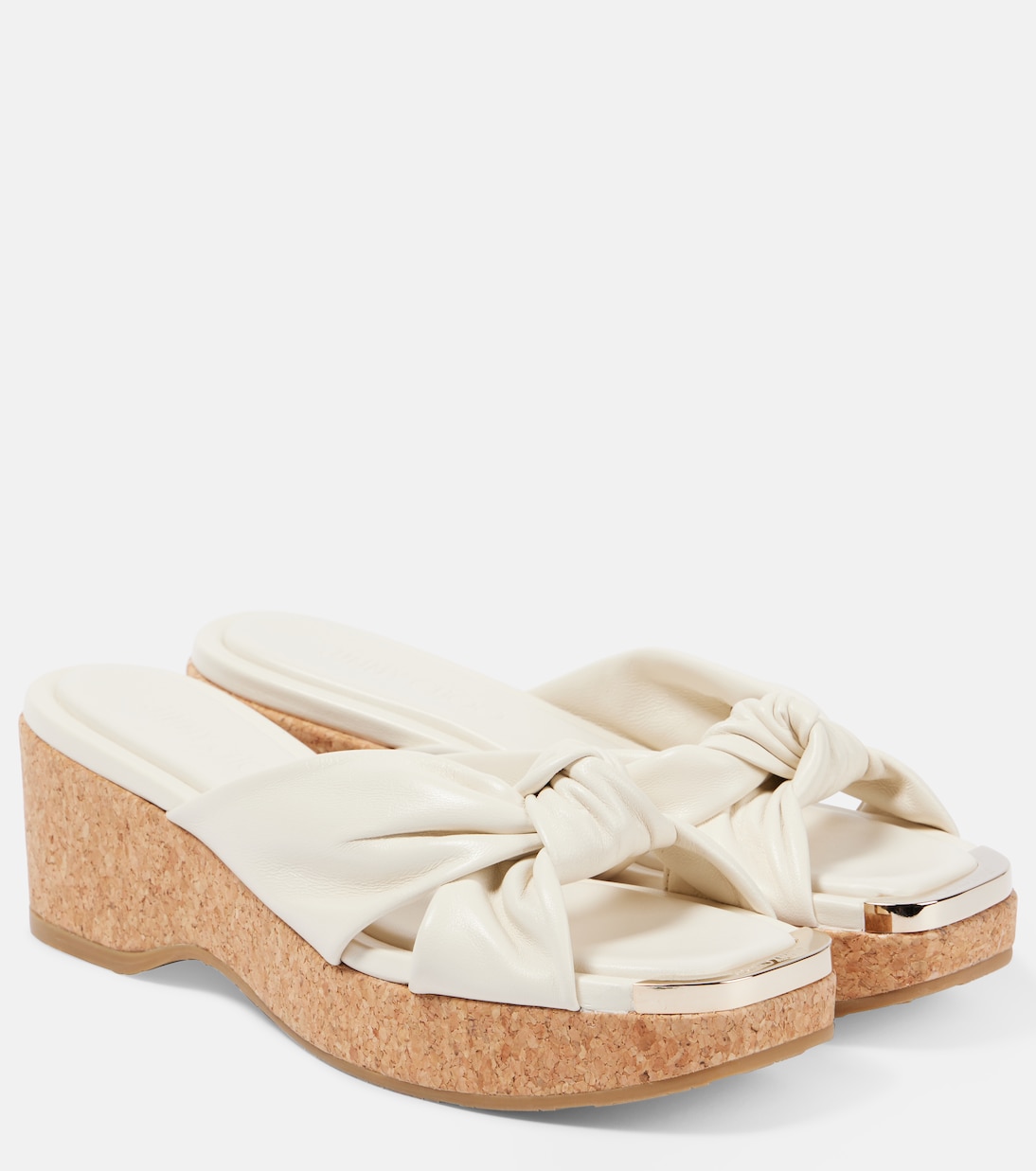 Кожаные мюли Avenue 50 на танкетке Jimmy Choo, Latte